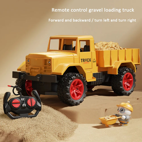 Alloy Remote Control Excavator Toy Car with Lights Sound Effect