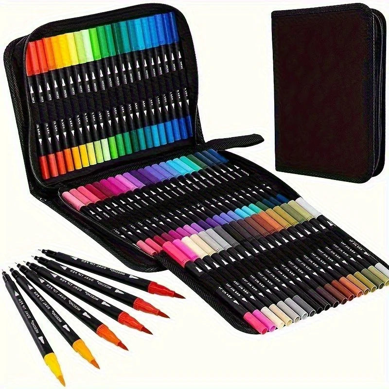 Vibrant Double-Ended Watercolor Markers – Art Set for Drawing &