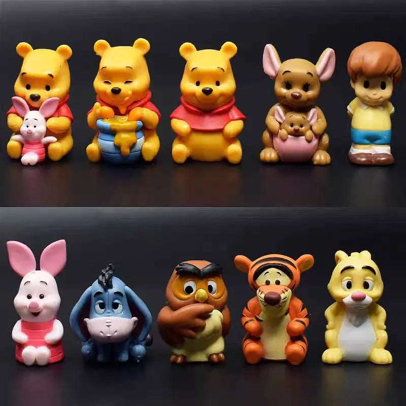 10pcs/set Cartoon Winnie The Pooh Action Figure Toy Pooh Bear Tigger