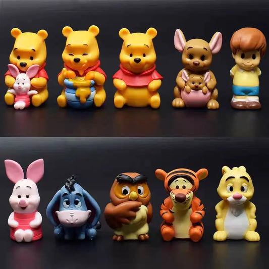 10pcs/set Cartoon Winnie The Pooh Action Figure Toy Pooh Bear Tigger
