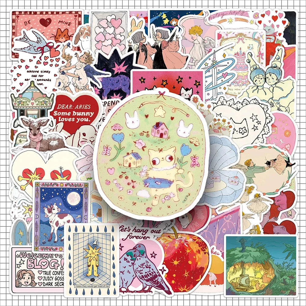10/30/50pcs Fairy Tale Series Cartoon Aesthetic Stickers Kawaii Girl