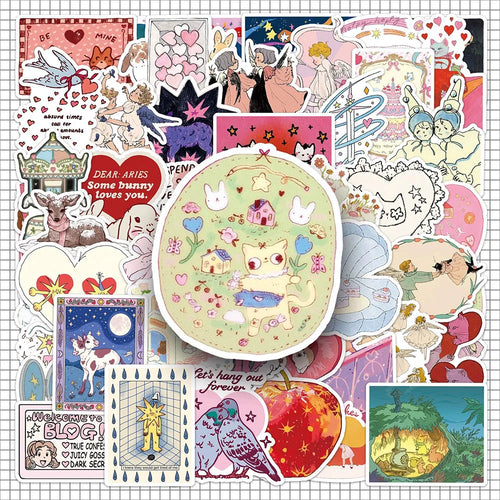 10/30/50pcs Fairy Tale Series Cartoon Aesthetic Stickers Kawaii Girl