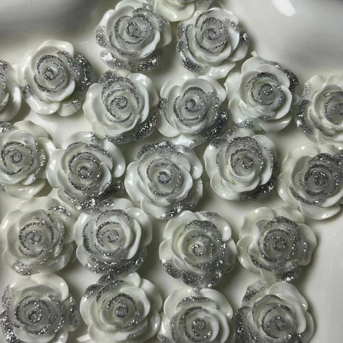 10Pcs 18mm Rose Flower Resin Accessories Cabochon Earring Hair Clip