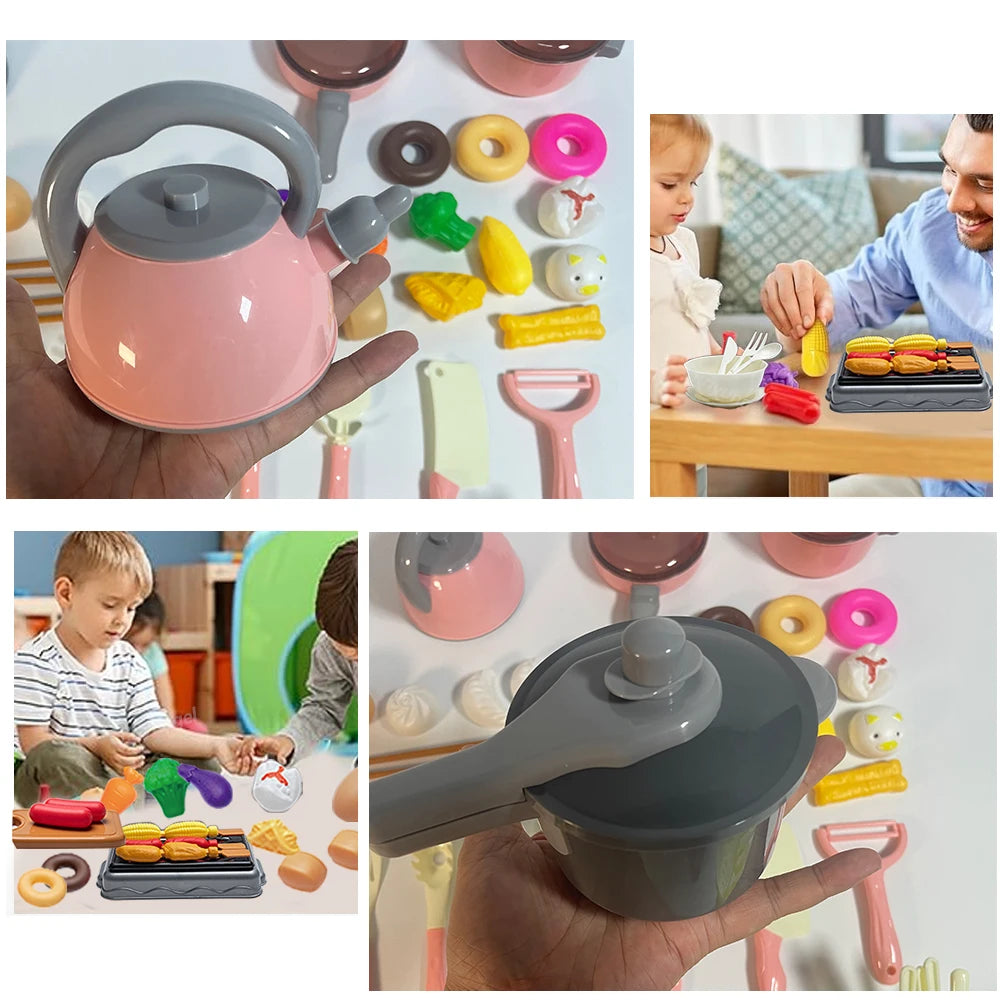Kids Kitchen Toys Set 92/69/59 PCS Play Kitchen Accessories Kit with