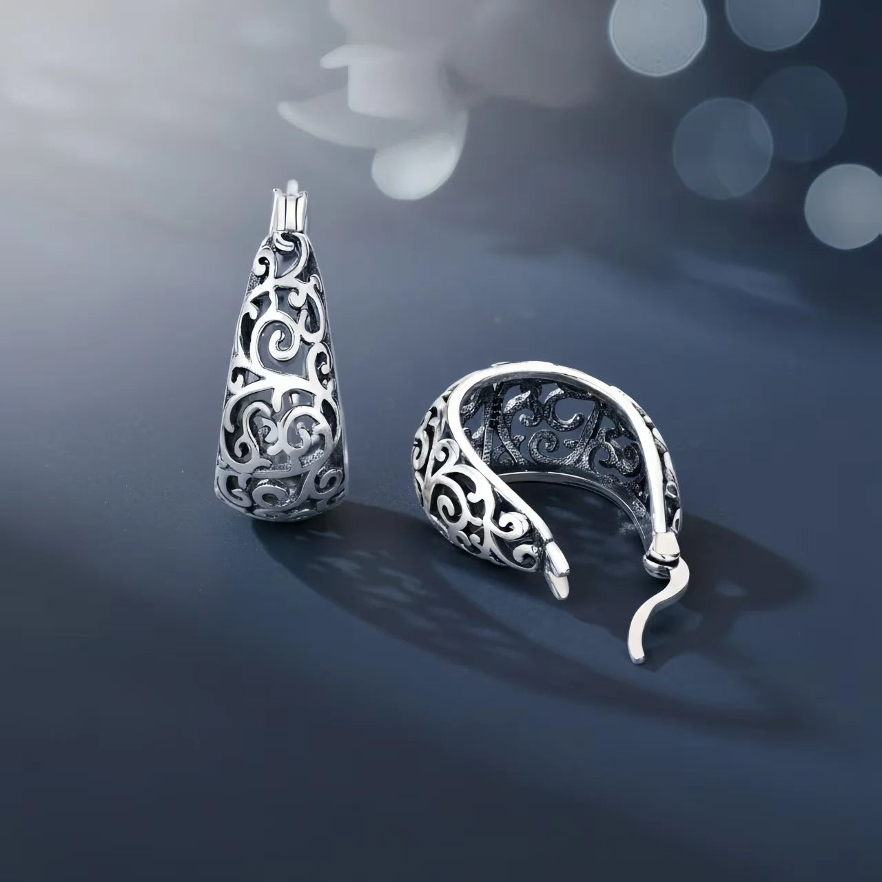 925 Sterling Silver Vintage Vine Series Earring Jewelry Versatile Hoop