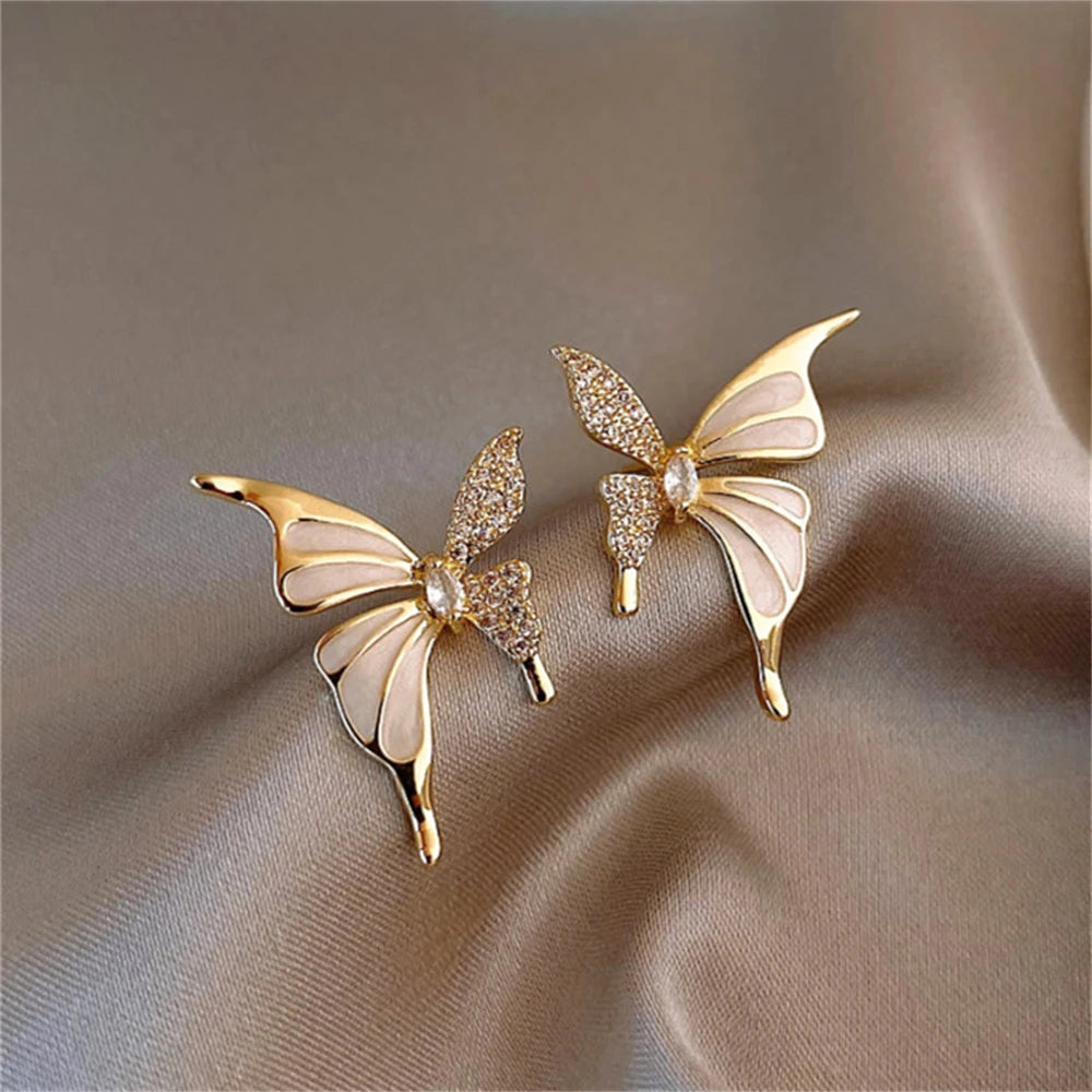 2PCS Women Geometric Small Hoops Earrings Paperclip Shape Metal
