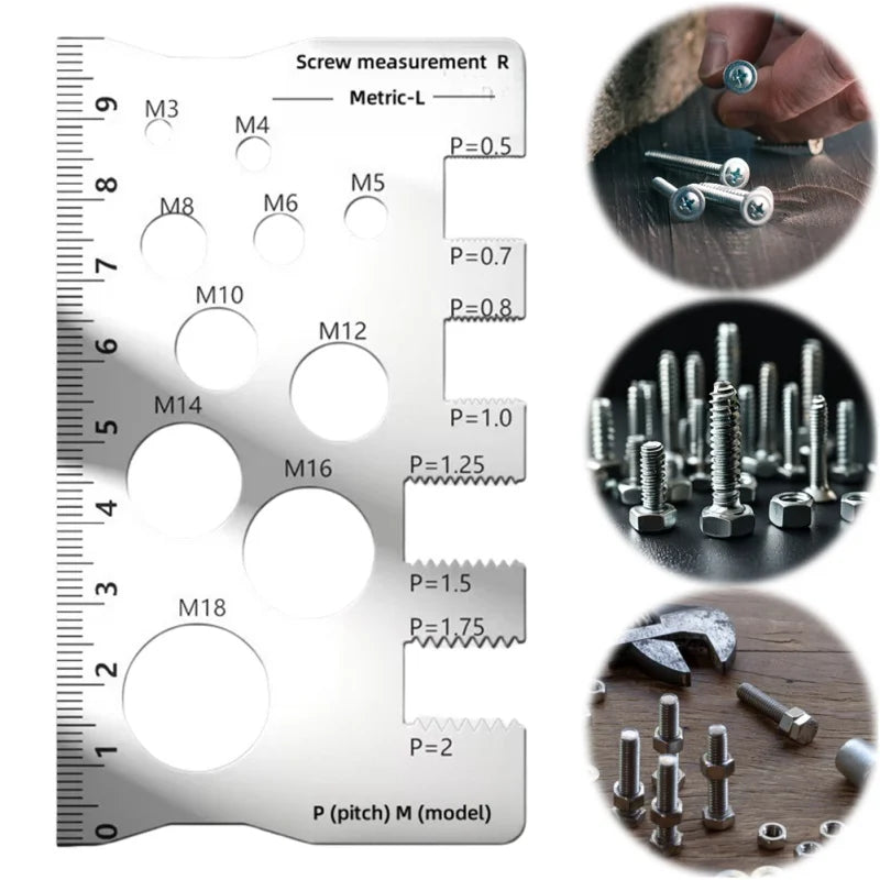 Thread Pitch Gauge Measurement Ruler High Accuracy Stainless steel for