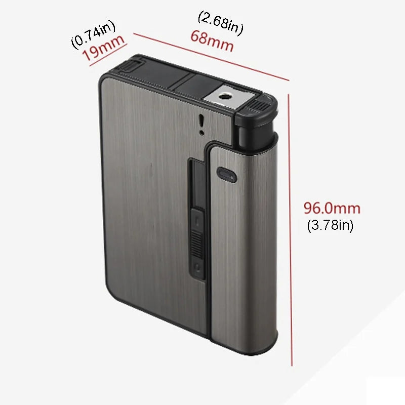 Portable Automatic Cigarette Case Metal Cigarette Holder Box for 10pcs