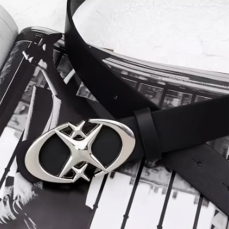 Stylish Oval Cross Metal Buckle Belt - Durable, Simple, and