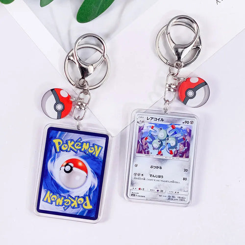 Pokémon Card Cute Acrylic Car Keychain Accessories Pikachu Charizard