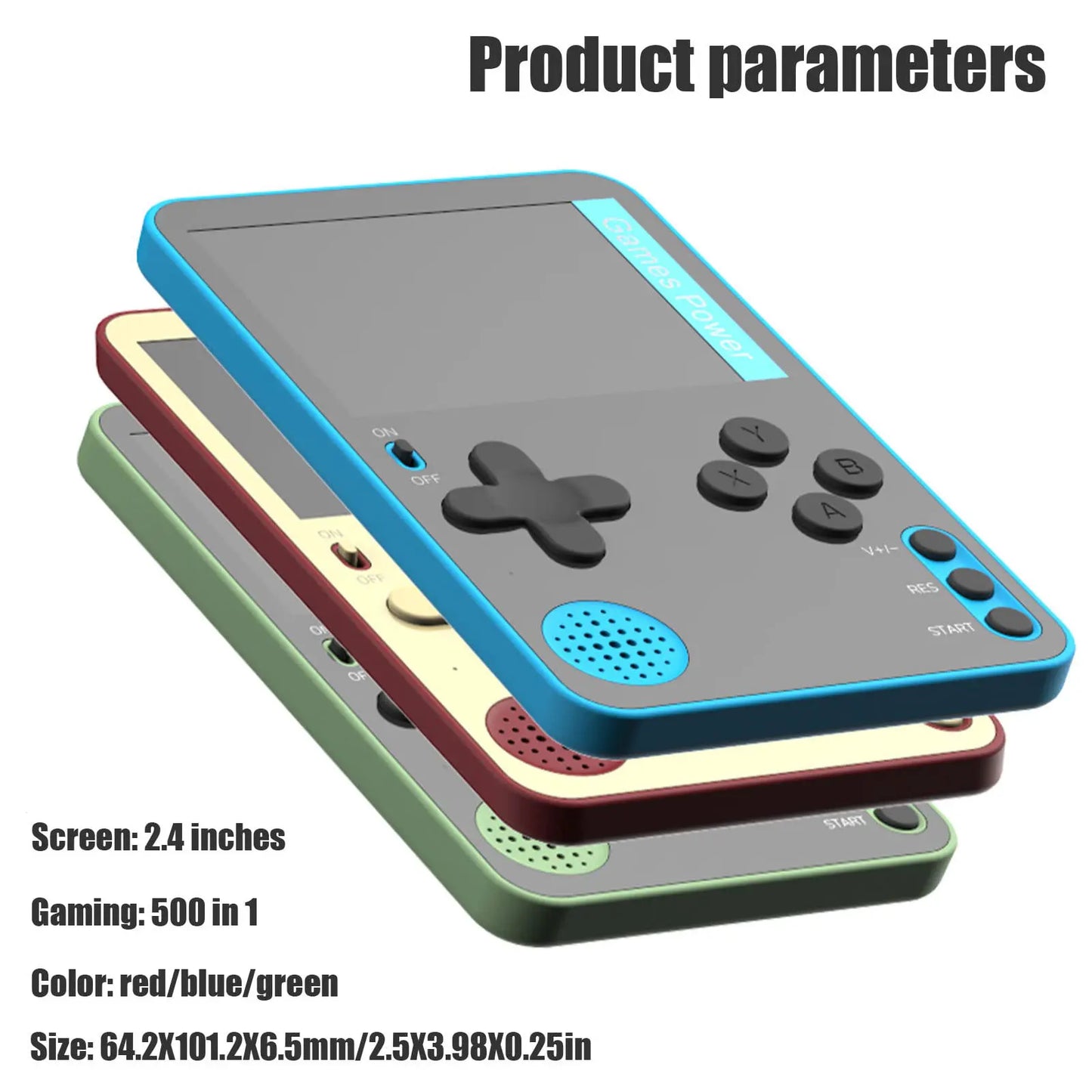 Handheld Game Console 500 Classic Games LCD Portable Retro Video Mini