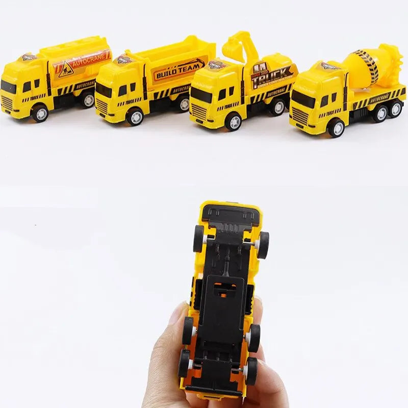 4 Pcs Educational Cars Children Kid Pull Back Toy Warrior Engineering