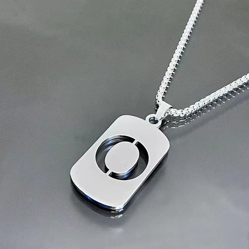 Stainless steel Men Women Pendant Necklace Hollow 26 Mother Without