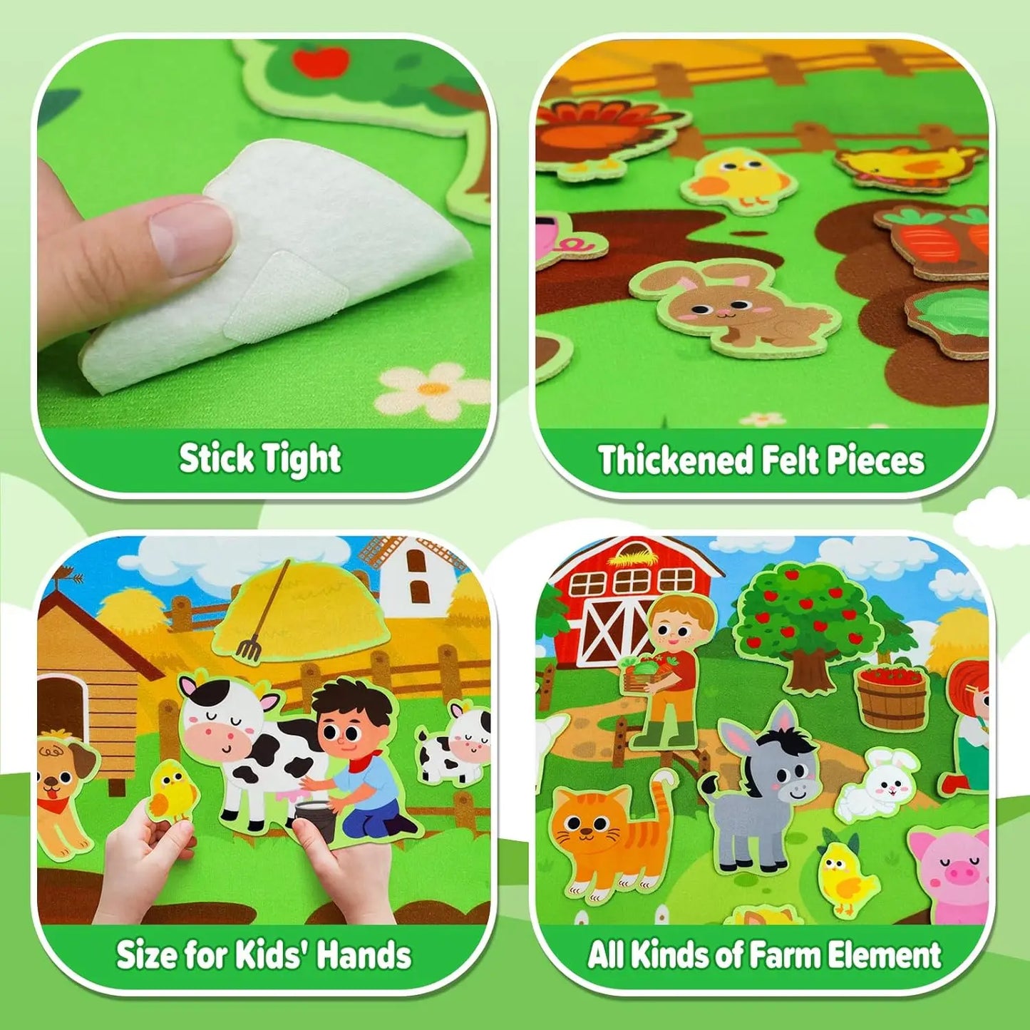 Farm Animals Felt Story Board Set Storytelling Early Learning
