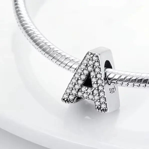 Charms Fit Original Bracelet A-Z Alphabet Charms Beads 925 Sterling