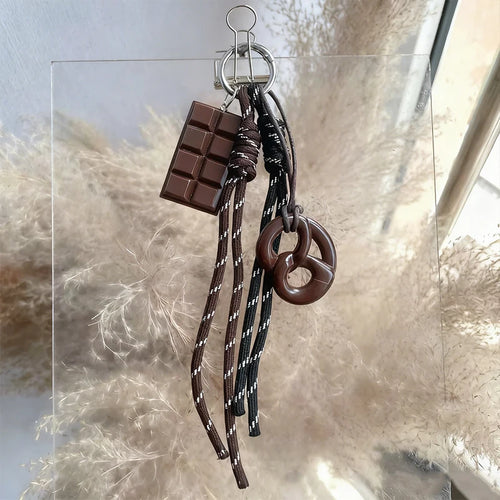 Leather Dachshund Bag Pendant Creative Keychain Lanyard bag Accessory