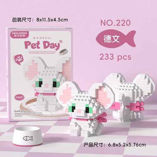 Animal Small Particle Dog Cat  Mini Building Blocks DIY Assembly Brick