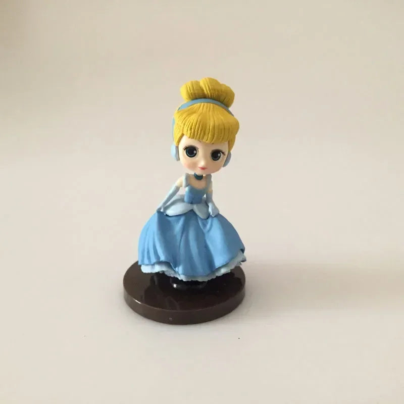 5-8cm 8pcs/set Q Posket Princess Tiana Snow White Rapunzel Ariel