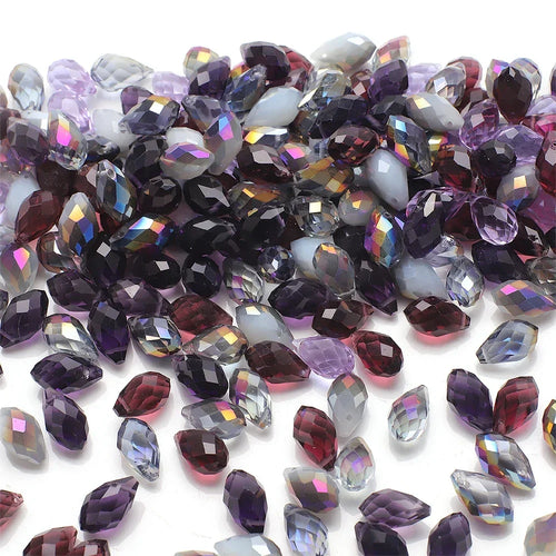 30Pcs/Lot Green Crystal Glass Faceted Teardrop Loose Beads Crafts