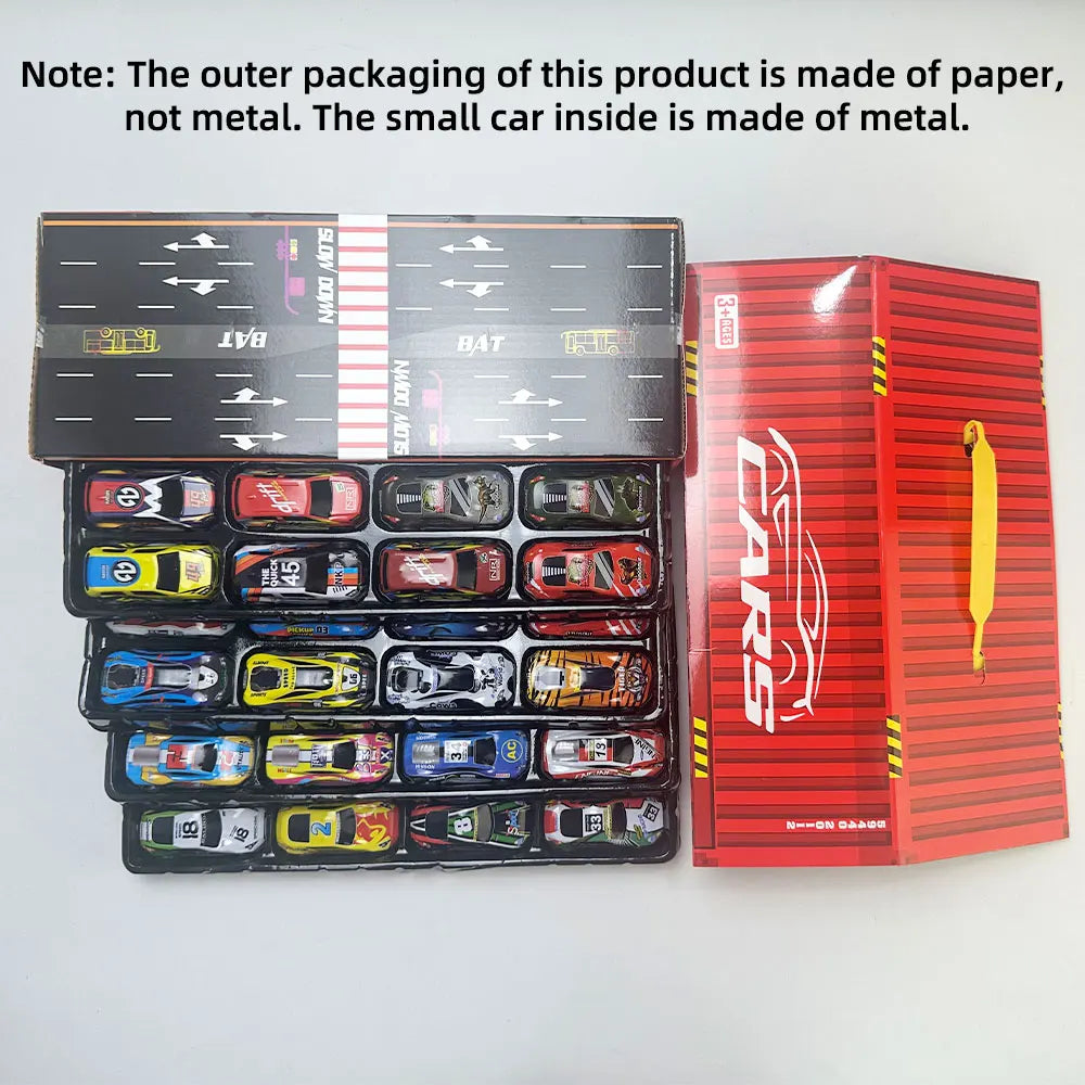 Gift box version: 48-piece alloy car set, children's toy car, tin car,