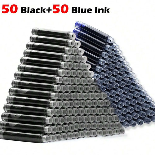 1-100Pcs/Set Retro Metal Fountain Pen Replaceable Ink Elegant Gift for