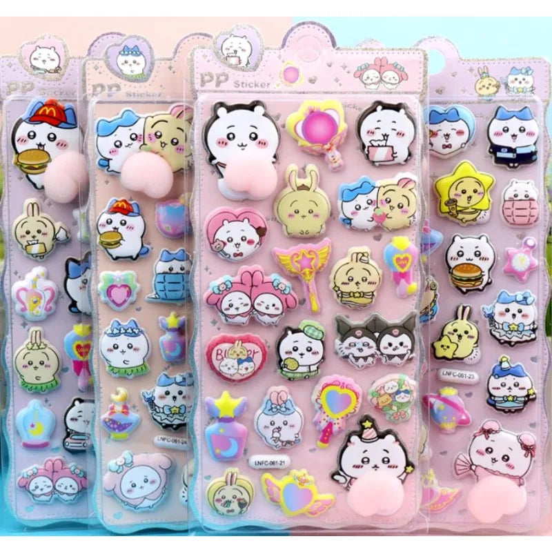 New Chiikawa soft and cute 3D pop-up bubble stickers thick and soft