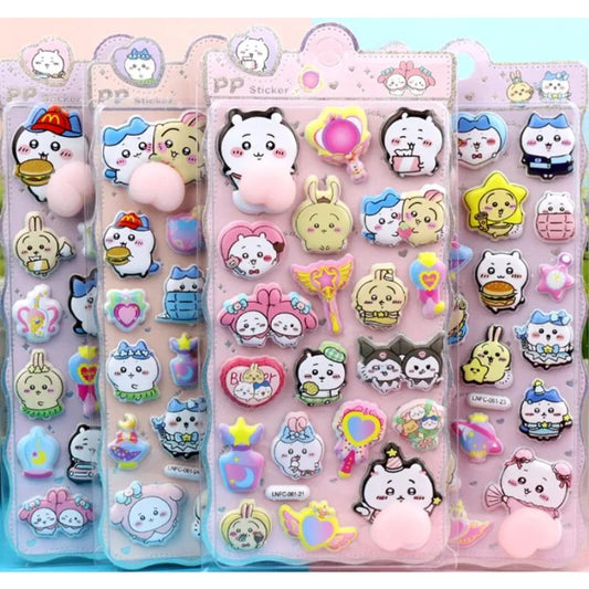 New Chiikawa soft and cute 3D pop-up bubble stickers thick and soft