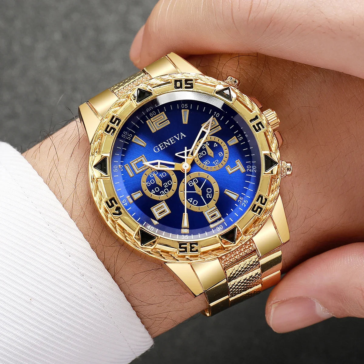 1/4PCS Luxury Big Dial Men Business Watch Fashion Mens Quartz Watches