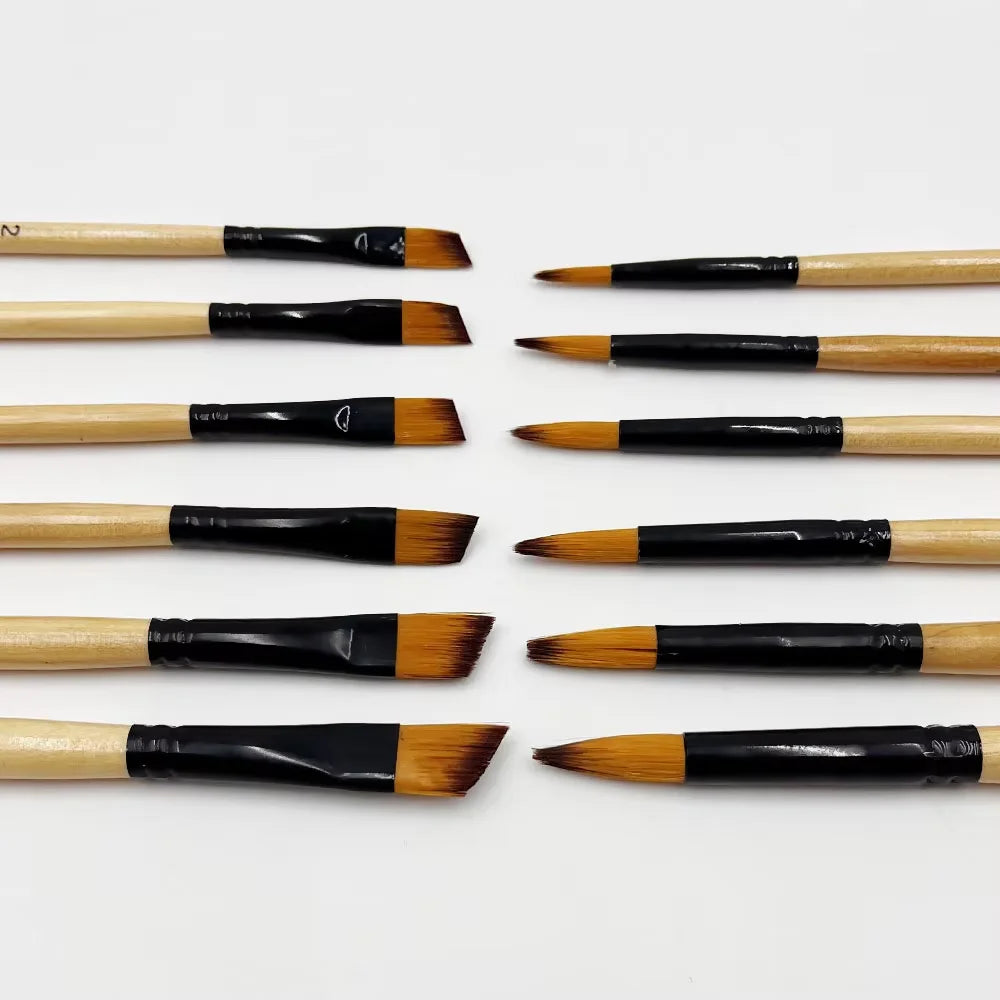 Yutiars Professional Artist Paint Brush Set - 6 PCS, Nylon Bristles