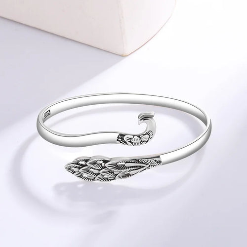 XIYANIKE Vintage Thai Silver Lotus Flower Cuff Bracelet For Women Girl