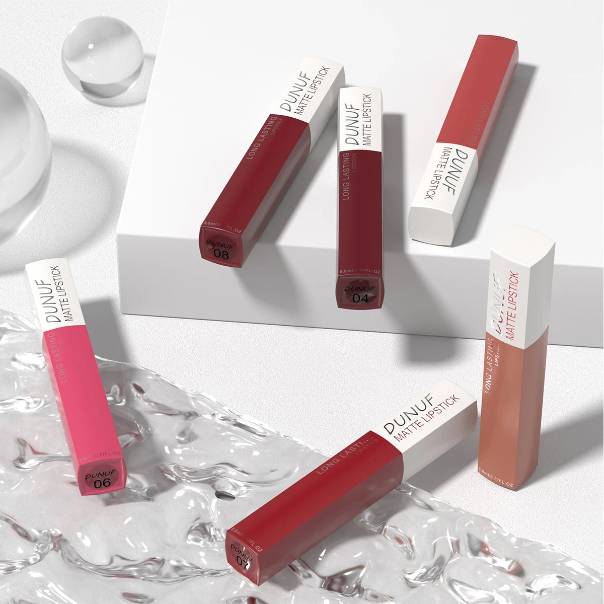 Long-Lasting Lip Gloss 1pcs: Matte Lipstick Non-Stick Cup Waterproof