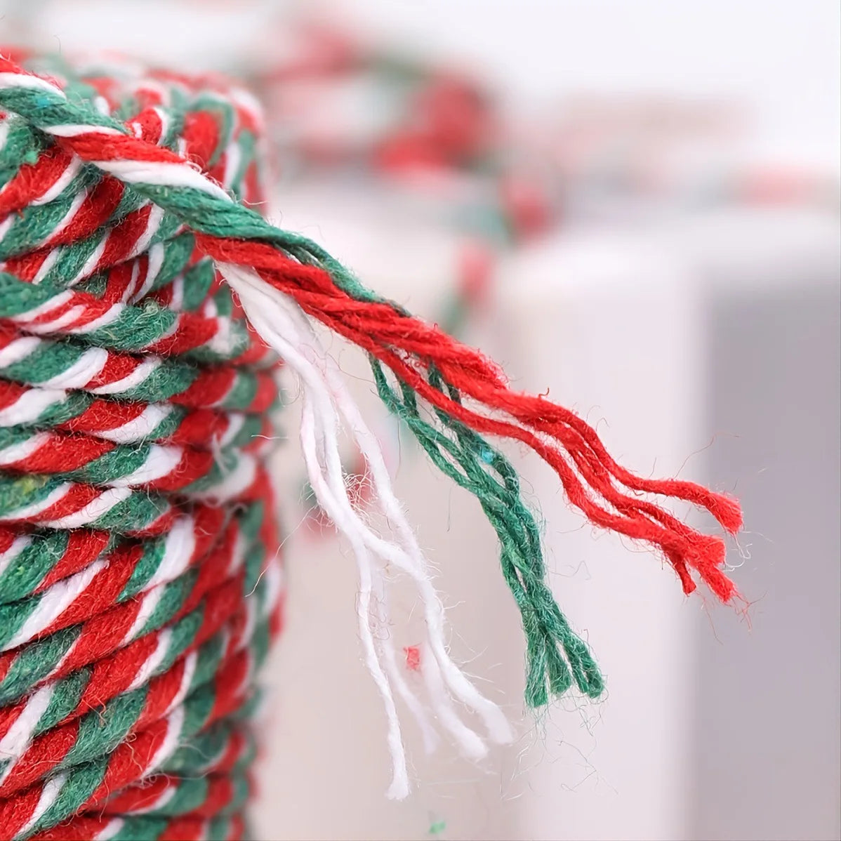 100M/Roll Red Green and White  Colorful Cotton Rope for Home