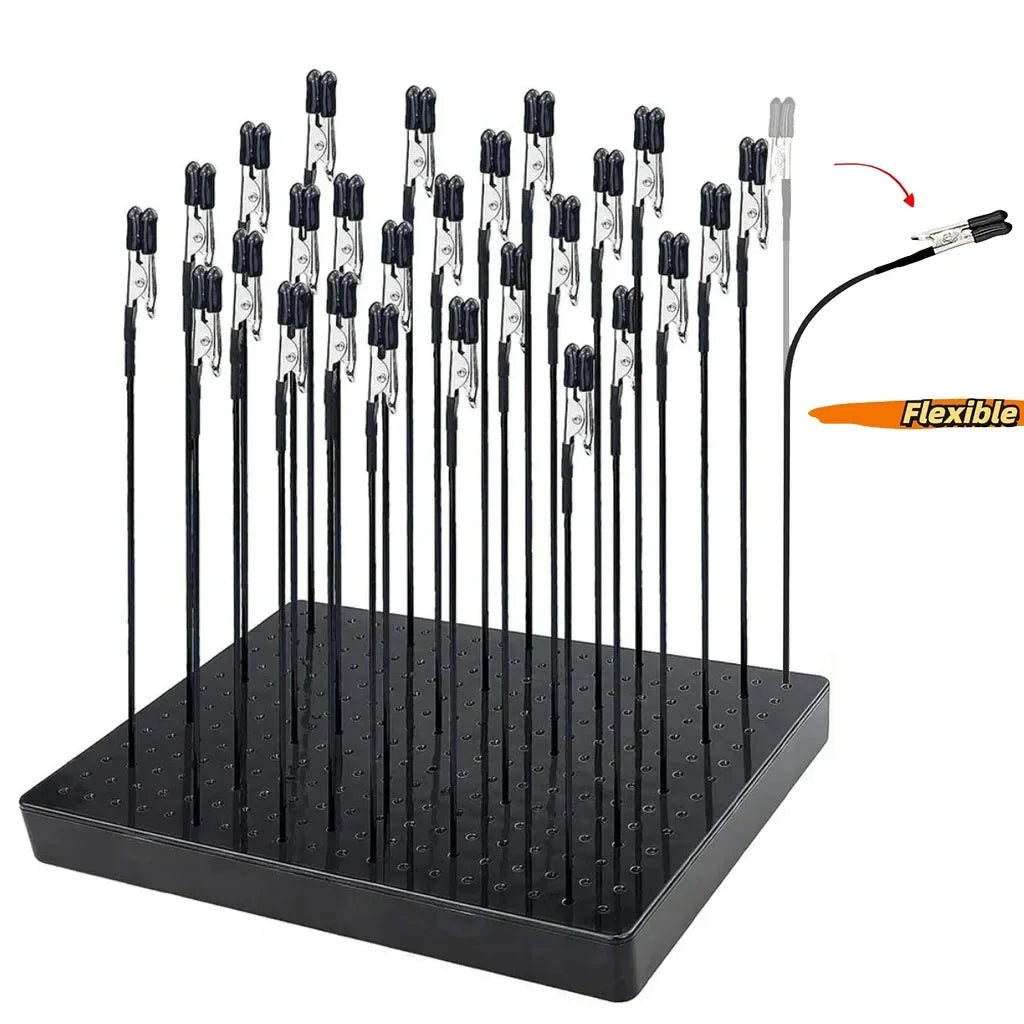 Model Painting Stand Base with 10pcs Metal Flexible Alligator Clips