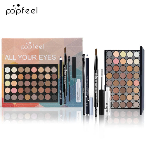 POPFEEL Eye Makeup Set, Eyeshadow Palette, Eyeliner, Mascara, Eyebrow