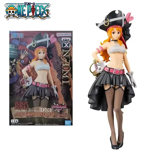 19.5CM Anime One Piece Nami Black Clothes Action Figure ONE PIECE FILM
