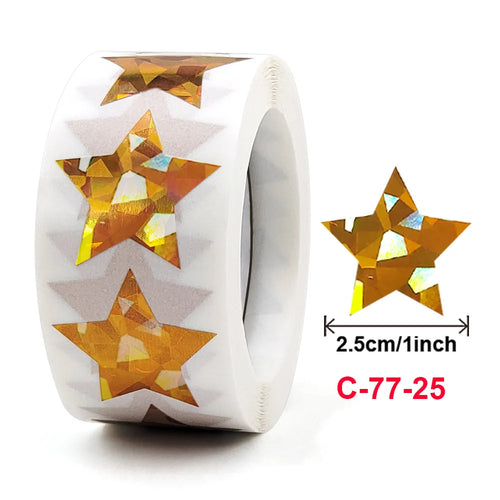 500pcs Colorful Star Adhesive Holographic Star Stickers Scrapbook