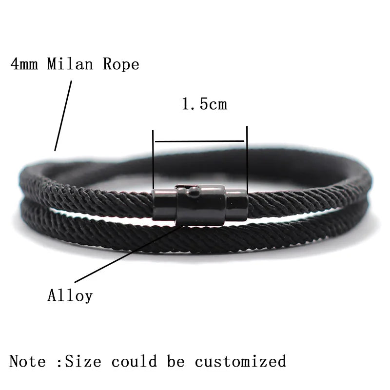 New Minimalist Men Rope Bracelet Double Layer Survival Braclet Homme
