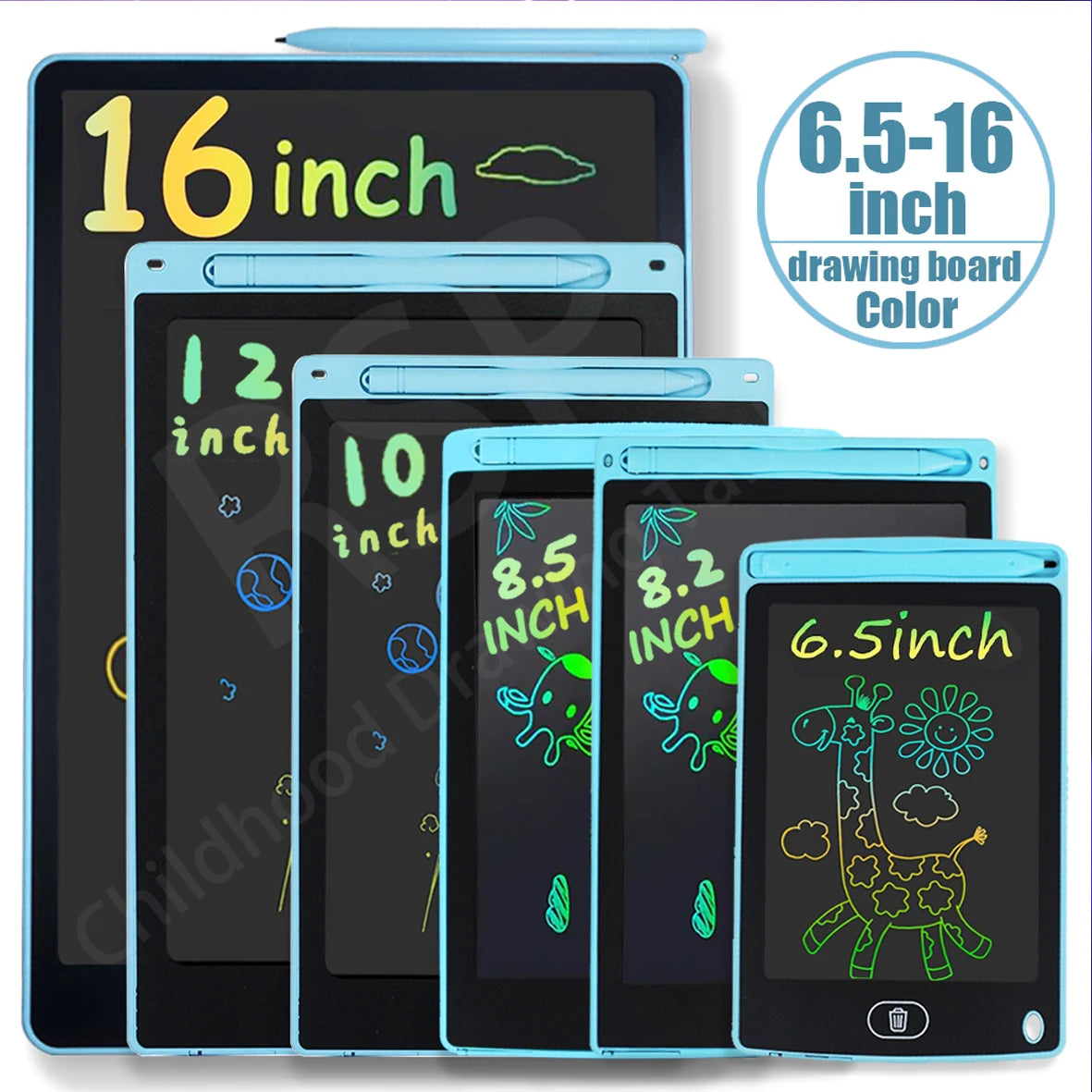 16/12/10/8.5/8.2/6.5/4.5inch LCD graphic tablet,color drawing tablet,3