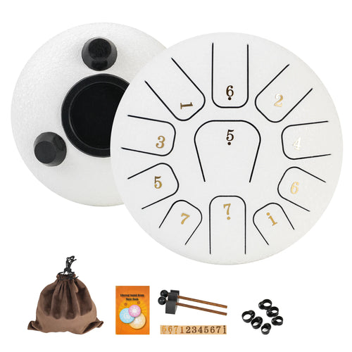 Miwayer 6" Steel Tongue Drum Gift Set | 11-Note Sound Healing