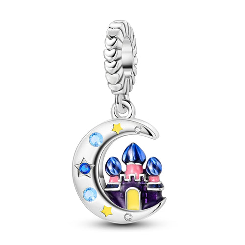 Silver Plated Mystery Star and Moon Charms Beads Fit Original Bangle