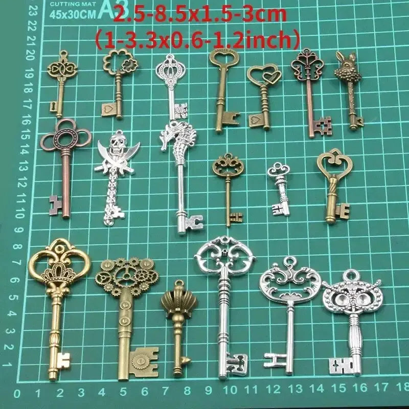 50g/pack Key Charms Bracelets Necklace Craft Metal Pendant For Jewelry