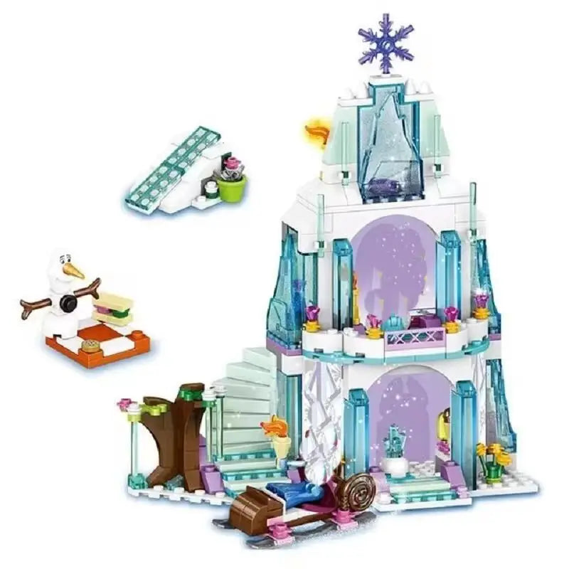 Disney Princess Elsa Ice Castle Princess Magic Castle Set Building