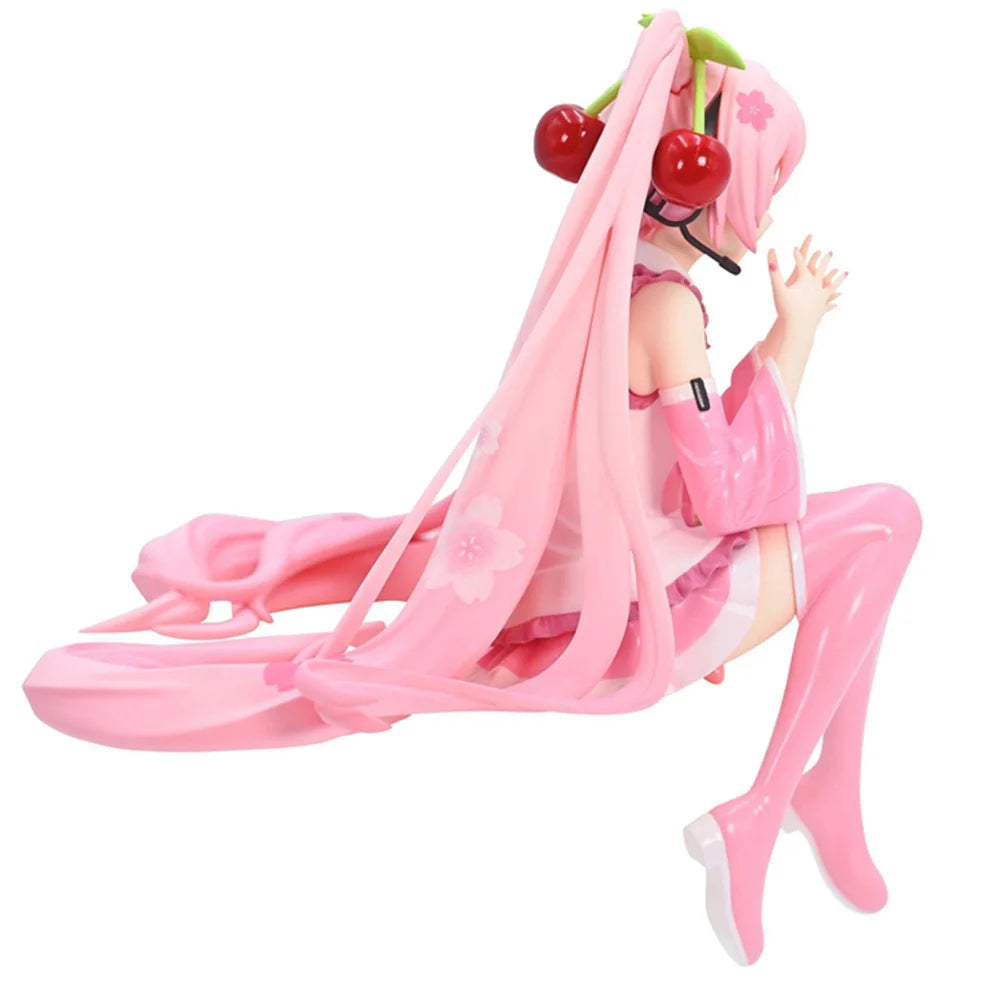 New Hatsune Miku Anime figure Pink dress PVC model action toys Cherry