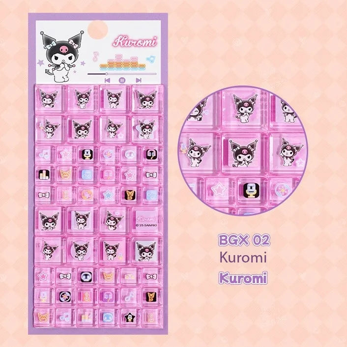 3D Sanrio Hello Kitty Square Stickers Anime Phone Laptop Luggage