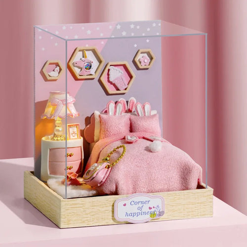 DIY 3D Puzzles Wooden Toy Miniature Dollhouse Handmade Doll House