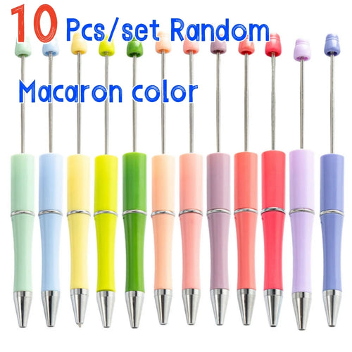 10 Pcs Mixed Beaded Ballpoint Pen Creative Beadable Pen Wedding Party