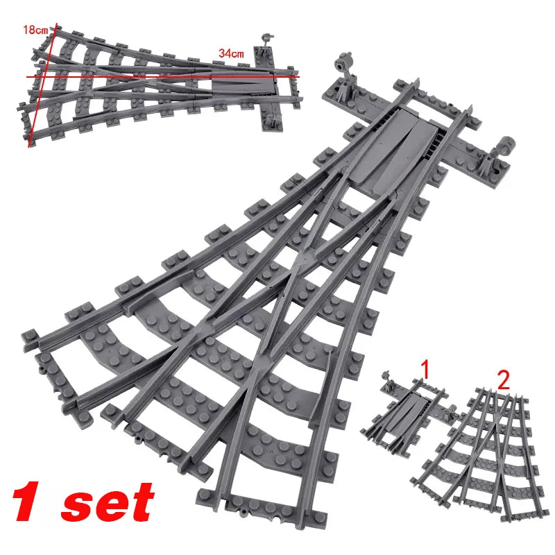 NEW City Trains Flexible Tracks Soft Straight Curved Rails Switch