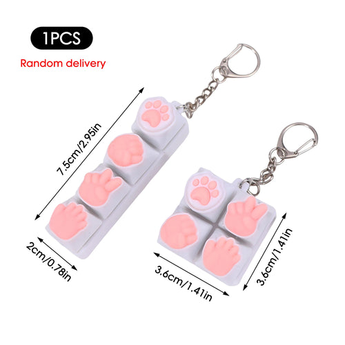 Silicone Cat Paw Keychain Stress Relief Toy with LED Light Flash