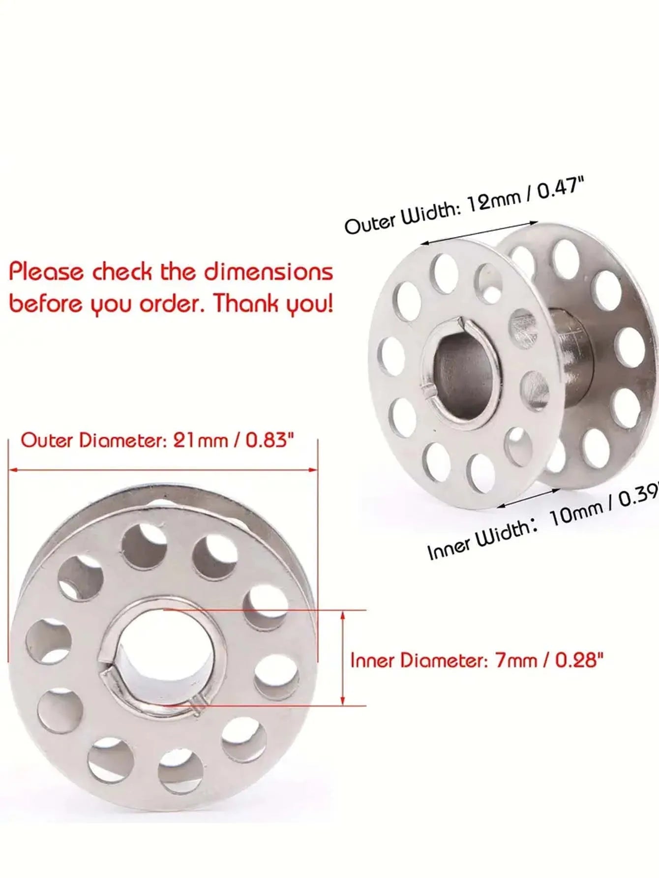 Stainless Steel Bobbins for Brother Sewing Machines Durable Metal