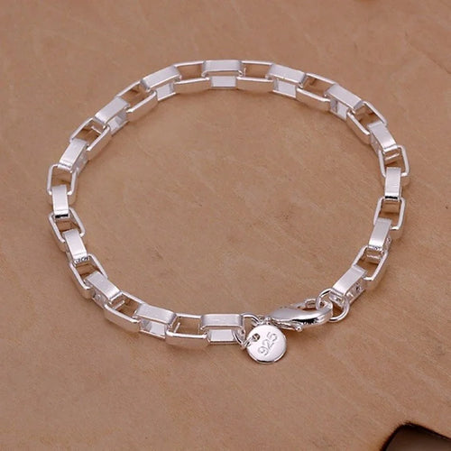 Fine 925 Sterling Silver Noble Nice Chain Solid Bracelet for Women Men